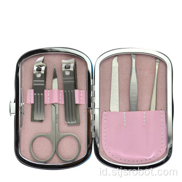 6 item alat Manicure set, Perawatan kuku Stainless steel gunting kuku